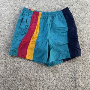 Vintage Winner Colorblock Swim Shorts Mens XL Multicolor Nylon Polyester Casual